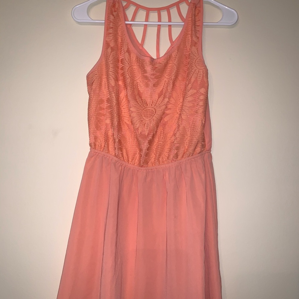 Orange Floral Mini Dress